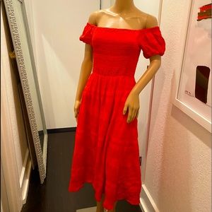 Red Orange Tanya Taylor Zanna dress